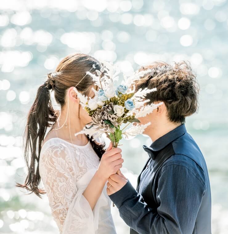 海辺でのフォトウェディング